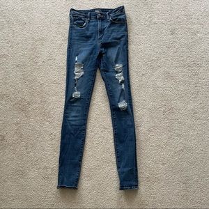 Abercrombie High rise ripped jeans